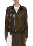 Main View - Click To Enlarge - SACAI - Graphic Mesh Lace Side Belt Detail Jacket