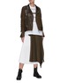 Figure View - Click To Enlarge - SACAI - Graphic Mesh Lace Side Belt Detail Jacket