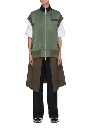 Main View - Click To Enlarge - SACAI - Hybrid Sleeveless Bomber Suiting Vest