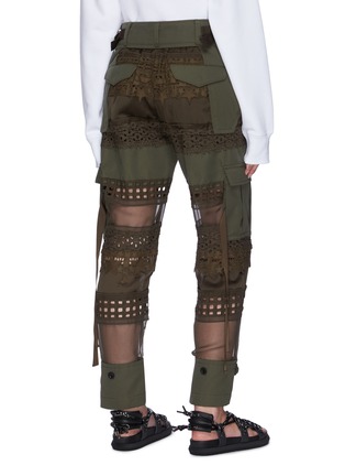 Back View - Click To Enlarge - SACAI - Graphic Mesh Panel Cargo Pants