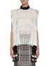 Main View - Click To Enlarge - SACAI - Contrast Collar Sleeveless Graphic Mesh Lace Blouse