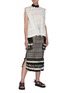 Figure View - Click To Enlarge - SACAI - Contrast Collar Sleeveless Graphic Mesh Lace Blouse