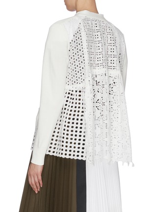 Back View - Click To Enlarge - SACAI - Graphic Mesh Back Panel Cardigan