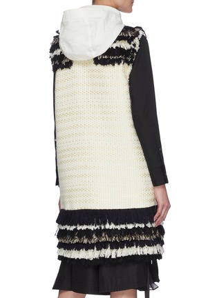 Back View - Click To Enlarge - SACAI - Frayed tweed hooded vest