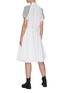 Back View - Click To Enlarge - SACAI - Cotton Cardigan Overlay Pleated Shirt Dress