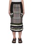 Main View - Click To Enlarge - SACAI - Tassel Fringe Accent Drawstring Waist Tweed Skirt