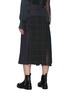 Back View - Click To Enlarge - SACAI - Deconstructed Contrast Panel Glen Check Midi Skirt