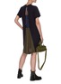 Figure View - Click To Enlarge - SACAI - Adjustable Collar Open Back Pleated Back Panel Dress