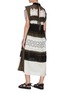 Back View - Click To Enlarge - SACAI - Sleeveless Graphic Mesh Panel Drawstring Midi Dress