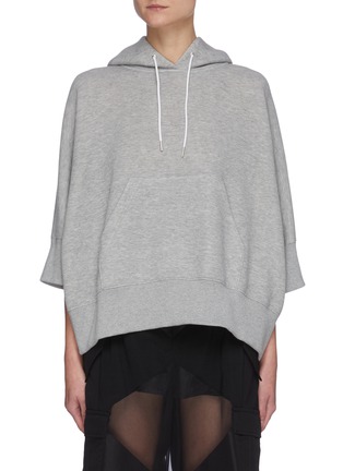 Main View - Click To Enlarge - SACAI - Cotton blend asymmetric hoodie
