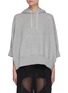 Main View - Click To Enlarge - SACAI - Cotton blend asymmetric hoodie