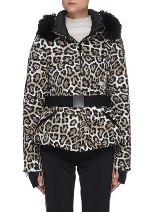 Main View - Click To Enlarge - GOLDBERGH - Wild' leopard print fox fur trim hooded performance ski jacket