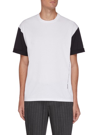 Main View - Click To Enlarge - NEIL BARRETT - Bolt badge contrast sleeve T-shirt