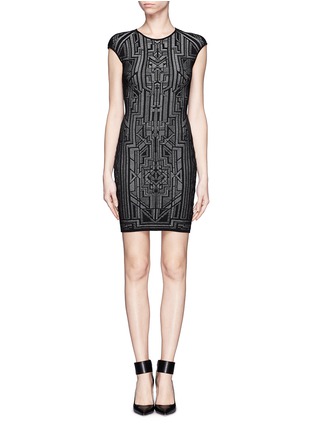 Main View - Click To Enlarge - RVN - 'Tron' jacquard body-con dress