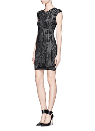 Figure View - Click To Enlarge - RVN - 'Tron' jacquard body-con dress