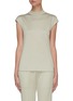 Main View - Click To Enlarge - THEORY - Mock Neck Cap Sleeve Silk Blend Top