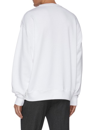 Back View - Click To Enlarge - ACNE STUDIOS - Iridescent Face Patch Oversize Cotton Sweatshirt