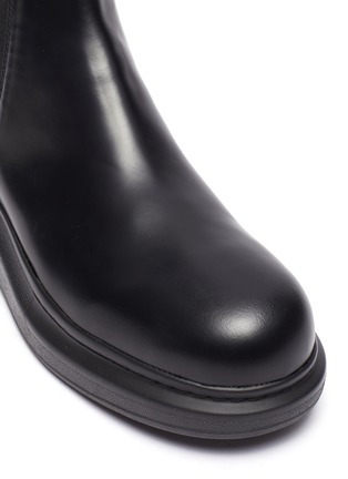 Detail View - Click To Enlarge - ALEXANDER MCQUEEN - Hybrid wedge leather Chelsea boots