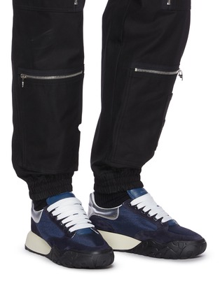 Figure View - Click To Enlarge - ALEXANDER MCQUEEN - Court Wedge Leather Heel Tab Sneakers