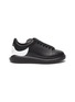 Main View - Click To Enlarge - ALEXANDER MCQUEEN - 'OVERSIZED SNEAKERS' in Leather with Displaced Heel Tab Print