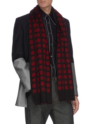 Figure View - Click To Enlarge - ALEXANDER MCQUEEN - Floral Pattern Wool Scarf