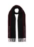 Main View - Click To Enlarge - ALEXANDER MCQUEEN - 'Selvedge' Logo Tape Fringe Edge Wool Scarf