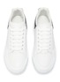 Detail View - Click To Enlarge - ALEXANDER MCQUEEN - Court wedge contrast counter leather sneakers