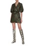 Figure View - Click To Enlarge - ALICE & OLIVIA - MAUREEN' Vegan Leather Mini Wrap Dress