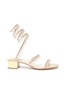 Main View - Click To Enlarge - RENÉ CAOVILLA - 'CLEO' Strass Embellished Satin Heeled Sandals