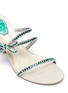 Detail View - Click To Enlarge - RENÉ CAOVILLA - 'SALLY' Crystal Embellished Bow Triple Strip Mule Sandals