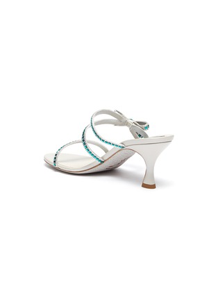  - RENÉ CAOVILLA - 'SALLY' Crystal Embellished Bow Triple Strip Mule Sandals