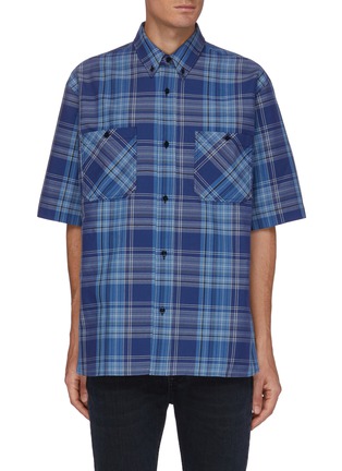 Main View - Click To Enlarge - ACNE STUDIOS - Chest Pocket Short Sleeve Check Shirt