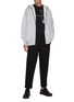 Figure View - Click To Enlarge - ACNE STUDIOS - Roll Cuff Front Pleat Crop Cotton Blend Pants