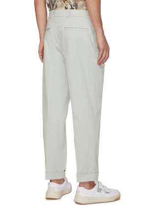 Back View - Click To Enlarge - ACNE STUDIOS - Roll Cuff Front Pleat Crop Cotton Blend Pants