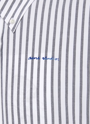  - ACNE STUDIOS - Striped logo print shirt