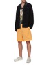 Figure View - Click To Enlarge - ACNE STUDIOS - Garment dyed elasticated drawcord waist shorts