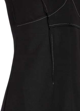 Detail View - Click To Enlarge - JIL SANDER - Asymmetric hem contrast topstitch slip dress