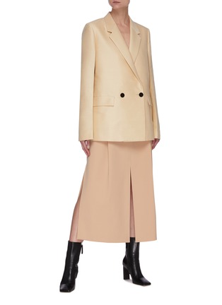 Figure View - Click To Enlarge - JIL SANDER - Straight cut double-breasted blazer