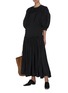 Figure View - Click To Enlarge - JIL SANDER - Pintuck waist maxi dress