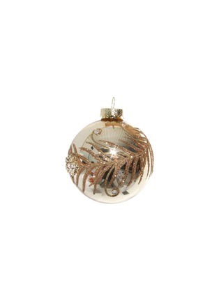 Main View - Click To Enlarge - SHISHI - Crystal Embellished Glitter Feather Ball Ornament - Gold