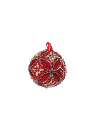 Main View - Click To Enlarge - SHISHI - Glitter Snowflake Glass Ball Ornament – Red