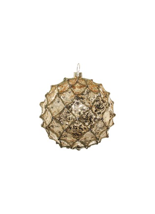 Main View - Click To Enlarge - SHISHI - Glitter Crisscross Glass Ball Ornament – Gold