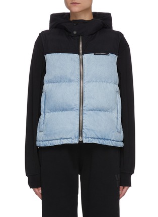Main View - Click To Enlarge - ALEXANDER WANG - Contrast Panel Hood Puffer Vest