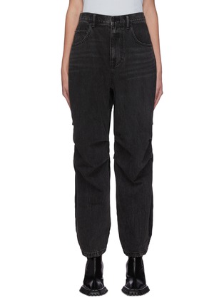 Main View - Click To Enlarge - ALEXANDER WANG - Contrast Panel Hybrid Baggy Jeans