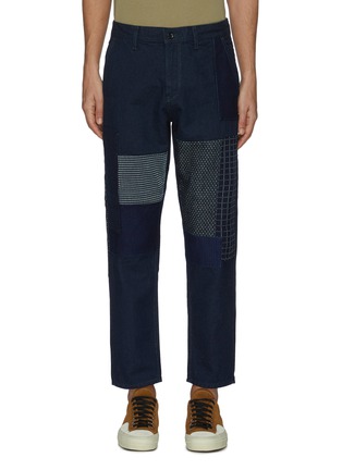Main View - Click To Enlarge - FDMTL - Sashiko Patchwork Straight Leg Denim Jeans