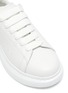Detail View - Click To Enlarge - ALEXANDER MCQUEEN - 'Molly' Iridescent Heel Tab Platform Sole Leather Kids Sneakers