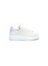 Main View - Click To Enlarge - ALEXANDER MCQUEEN - 'Molly' Iridescent Heel Tab Platform Sole Leather Kids Sneakers