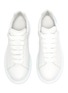 Figure View - Click To Enlarge - ALEXANDER MCQUEEN - 'Molly' Iridescent Heel Tab Platform Sole Leather Kids Sneakers