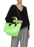 Front View - Click To Enlarge - VEECOLLECTIVE - Vee Tote' Geometric Panel Recycled Nylon Small Tote