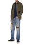 Figure View - Click To Enlarge - FDMTL - Distressed Patchwork Whiskered Denim Jeans